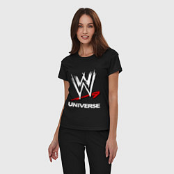 Пижама хлопковая женская WWE universe, цвет: черный — фото 2