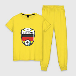 Пижама хлопковая женская German Soccer, цвет: желтый