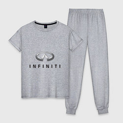 Пижама хлопковая женская Logo Infiniti, цвет: меланж