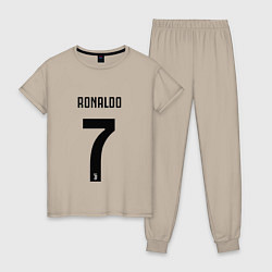 Пижама хлопковая женская RONALDO 7, цвет: миндальный