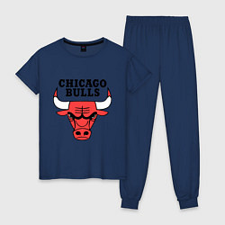 Пижама хлопковая женская Chicago Bulls, цвет: тёмно-синий