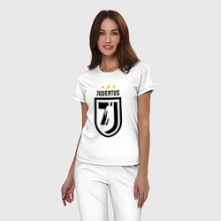 Пижама хлопковая женская Juventus 7J, цвет: белый — фото 2