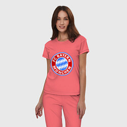 Пижама хлопковая женская Bayern Munchen FC, цвет: коралловый — фото 2