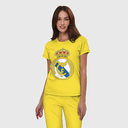 Пижама хлопковая женская Real Madrid FC, цвет: желтый — фото 2