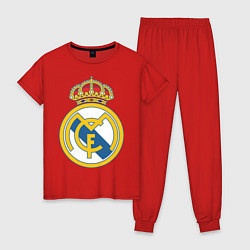 Пижама хлопковая женская Real Madrid FC, цвет: красный