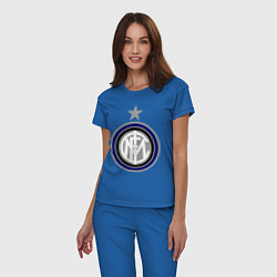 Пижама хлопковая женская Inter FC, цвет: синий — фото 2