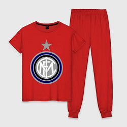 Пижама хлопковая женская Inter FC, цвет: красный