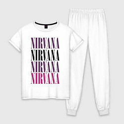 Пижама хлопковая женская Get Nirvana, цвет: белый