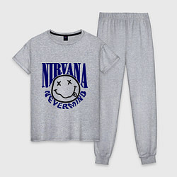 Пижама хлопковая женская Nevermind Nirvana, цвет: меланж