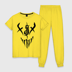 Пижама хлопковая женская Slipknot Demon цвета желтый — фото 1