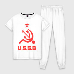 Пижама хлопковая женская USSB, цвет: белый