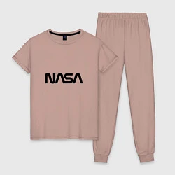 Пижама хлопковая женская NASA, цвет: пыльно-розовый