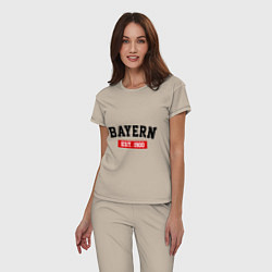 Пижама хлопковая женская FC Bayern Est. 1900, цвет: миндальный — фото 2