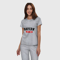 Пижама хлопковая женская FC Bayern Est. 1900, цвет: меланж — фото 2