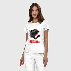 Пижама хлопковая женская Godzilla: Red Sun, цвет: белый — фото 2