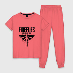 Пижама хлопковая женская Fireflies: Look for the Light, цвет: коралловый