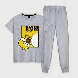 Пижама хлопковая женская Homer D'OH!, цвет: меланж