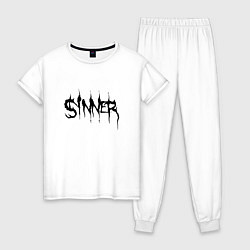 Пижама хлопковая женская Real Sinner, цвет: белый