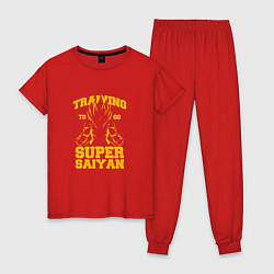 Пижама хлопковая женская Super Saiyan Training, цвет: красный