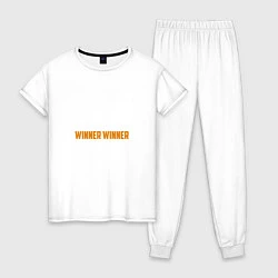 Пижама хлопковая женская PUBG: Winner, цвет: белый