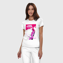 Пижама хлопковая женская Tomb Raider: Pink Style, цвет: белый — фото 2
