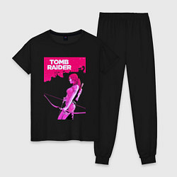 Пижама хлопковая женская Tomb Raider: Pink Style, цвет: черный