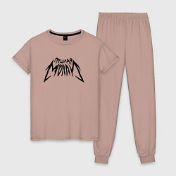 Пижама хлопковая женская Пошлая Молли: Лого, цвет: пыльно-розовый