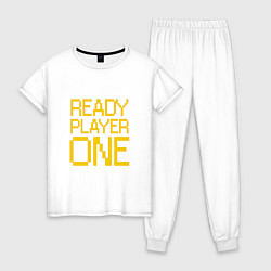 Пижама хлопковая женская Ready Player One, цвет: белый