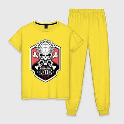 Пижама хлопковая женская Predator: Hunting Club, цвет: желтый