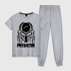 Пижама хлопковая женская Predator Mask, цвет: меланж