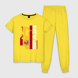 Пижама хлопковая женская Spain Football, цвет: желтый