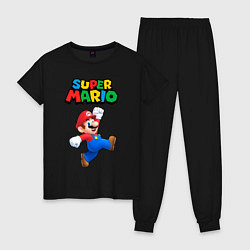 Пижама хлопковая женская Super Mario, цвет: черный