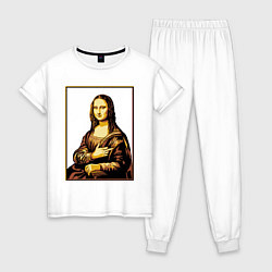 Пижама хлопковая женская Fuck from Mona Lisa, цвет: белый