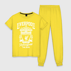 Пижама хлопковая женская Liverpool: Est 1892, цвет: желтый
