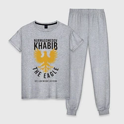 Пижама хлопковая женская Khabib: The Eagle, цвет: меланж