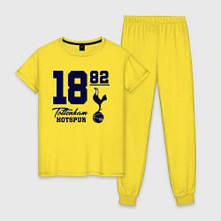 Пижама хлопковая женская FC Tottenham 1882, цвет: желтый