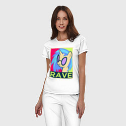 Пижама хлопковая женская DJ Pon-3 RAVE, цвет: белый — фото 2