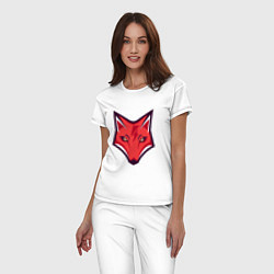Пижама хлопковая женская Electro Fox, цвет: белый — фото 2