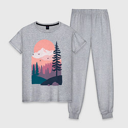 Пижама хлопковая женская Mountain Adventure, цвет: меланж