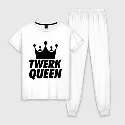 Пижама хлопковая женская Twerk Queen, цвет: белый