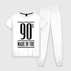 Пижама хлопковая женская Made in the 90s, цвет: белый