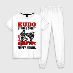 Пижама хлопковая женская Kudo: Strong Spirit, цвет: белый