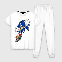 Пижама хлопковая женская Sonic, цвет: белый