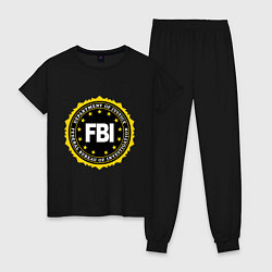 Пижама хлопковая женская FBI Departament, цвет: черный