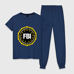 Пижама хлопковая женская FBI Departament, цвет: тёмно-синий