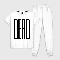 Пижама хлопковая женская Long Dead, цвет: белый