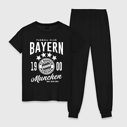 Пижама хлопковая женская Bayern Munchen 1900, цвет: черный