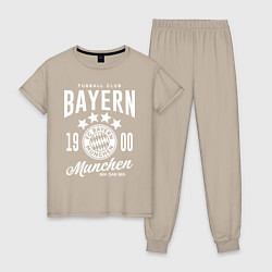 Пижама хлопковая женская Bayern Munchen 1900, цвет: миндальный