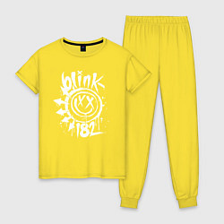 Пижама хлопковая женская Blink-182: Smile, цвет: желтый