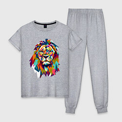 Пижама хлопковая женская Lion Art цвета меланж — фото 1